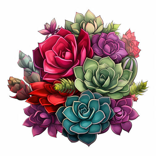 Succulent Clipart in Chiaroscuro Art Style: 4K Vector Clipart – IMAGELLA