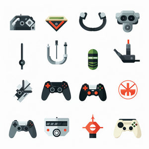 High-Res 4K Game Clipart in Minimalist Art Style