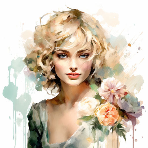 Oil Painting Style Happy Birthday Female Graphics: High-Res 4K & Vector ...