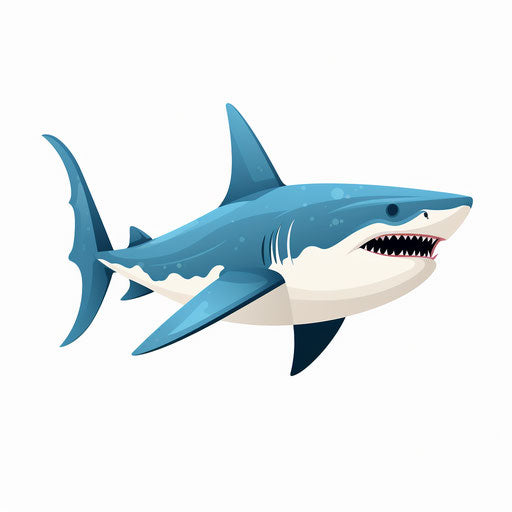 Shark Clipart in Minimalist Art Style: Vector & 4K