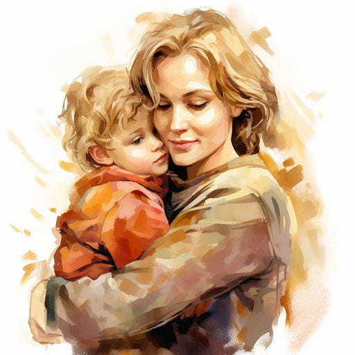 Mother Clipart in Oil Painting Style: HD Vector & 4K