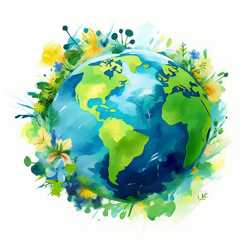 High-Res 4K Earth Day Clipart in Impressionistic Art Style
