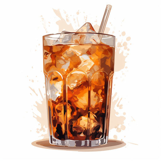 Iced Coffee Clipart In Impressionistic Art Style Artwork High Res 4k And Vector Imagella