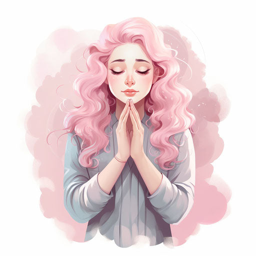 Praying Clipart in Pastel Colors Art Style Artwork: 4K Vector & SVG
