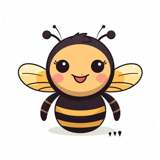 Cute Bee Clipart in Minimalist Art Style Artwork: Vector, PNG, 4K ...