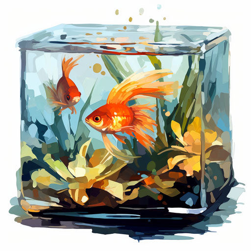 Ultra HD Fish Tank Clipart in Impressionistic Art Style Style – IMAGELLA