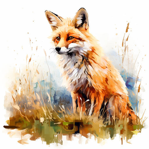 Fox Clipart: 4K & Vector in Impressionistic Art Style