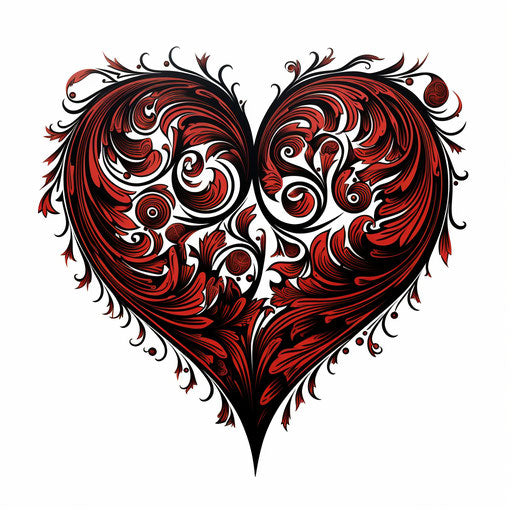 Heart Outline Clipart: 4K & Vector in Chiaroscuro Art Style – IMAGELLA