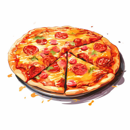 Vector & 4K Pizza Clipart in Impressionistic Art Style – IMAGELLA