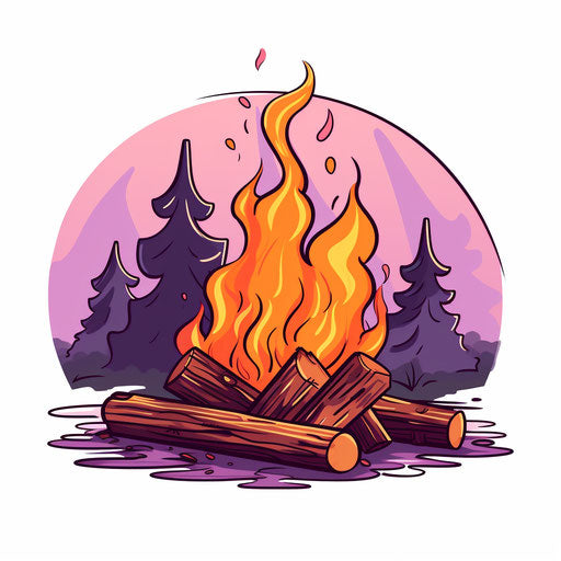4K Campfire Clipart in Pastel Colors Art Style: Vector & SVG