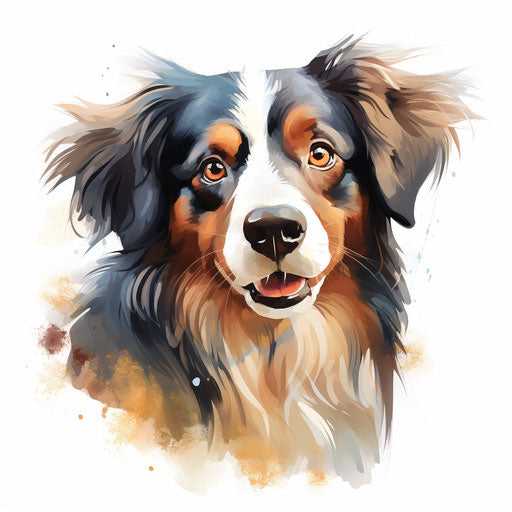 Dog Clipart in Oil Painting Style Artwork: 4K Vector & PNG