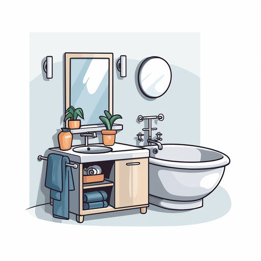 Bathroom Clipart in Minimalist Art Style Art: High-Res 4K & Vector ...