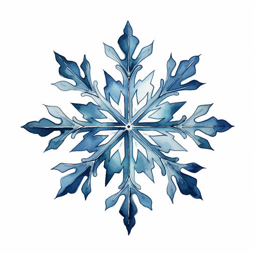 Snowflake Clipart in Chiaroscuro Art Style: Vector ARt, 4K, EPS, PNG